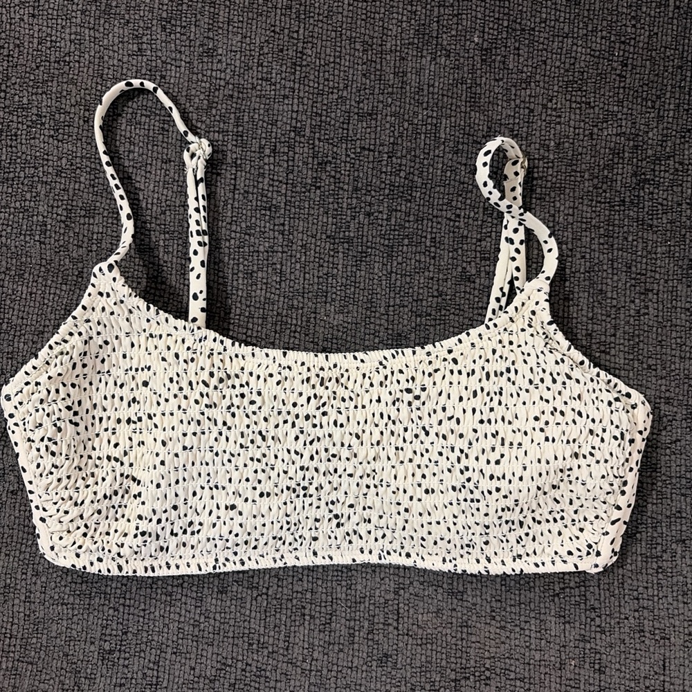 Xhilaration Cream and Black Polka Dot Top